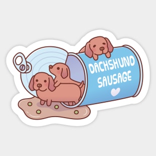 Cute Dachshund Sausage Dogs In A Can Funny Sticker